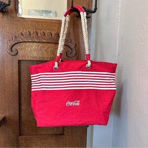 Coca Cola Bold Red Tote with White Stripes